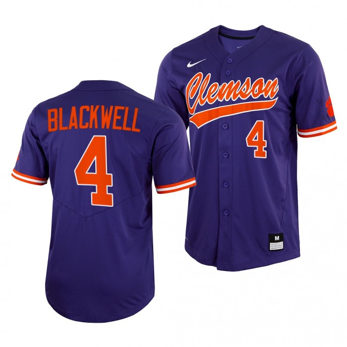 Benjamin Blackwell Clemson Tigers 2022 College Baseball Men Jersey-Purple