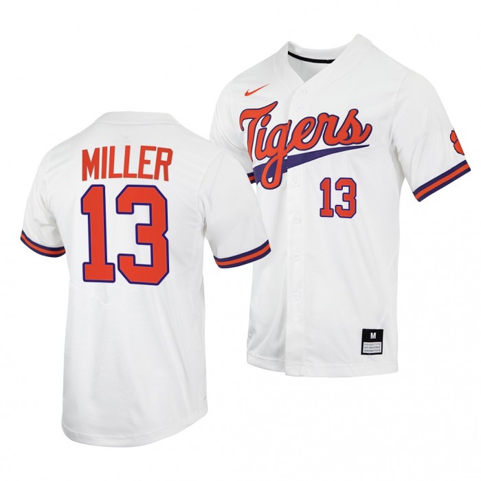 Brad Miller Clemson Tigers College Baseball Men Jersey-White