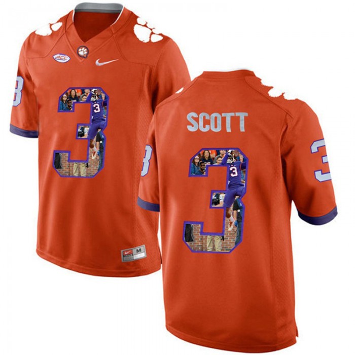 Clemson Tigers Artavis Scott Orange NCAA Football Limited Jersey Printing Player Portrait