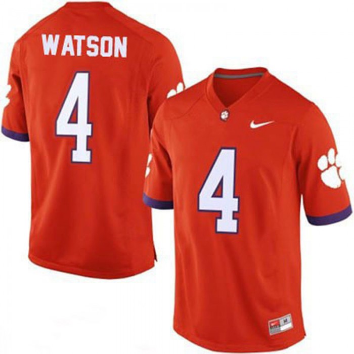 Clemson Tigers #4 Deshaun Watson Orange Football For Men Jersey