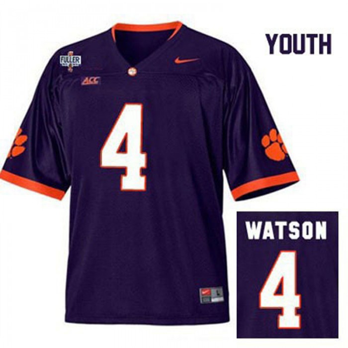 Clemson Tigers #4 Deshaun Watson Purple Football Youth Jersey