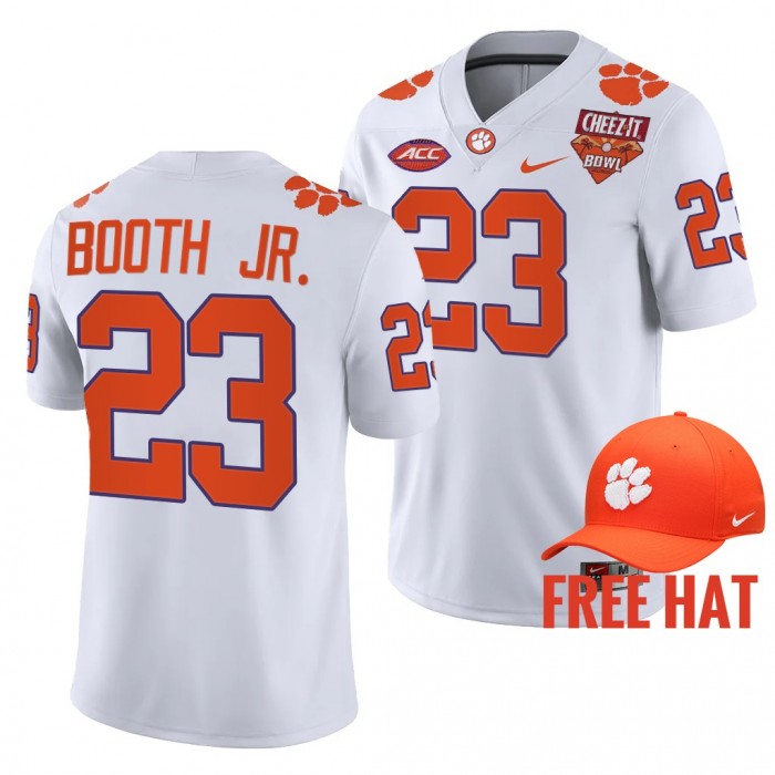 Andrew Booth Jr. Clemson Tigers 2021 Cheez-It Bowl White Free Hat 23 Jersey Men