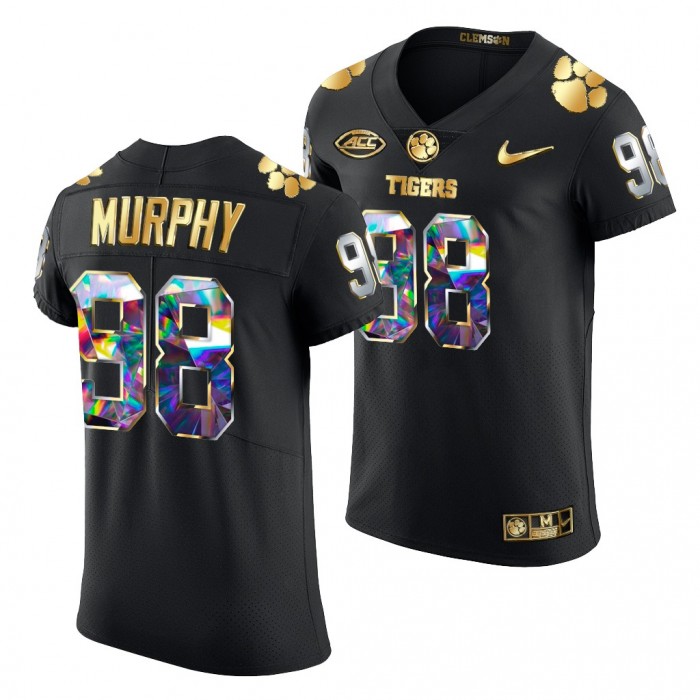 Myles Murphy #98 Clemson Tigers Black Golden Diamond Edition Jersey College Football