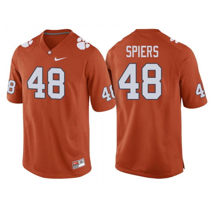 Clemson Tigers #48 Orange College Football Will Spiers Player Performance Jersey