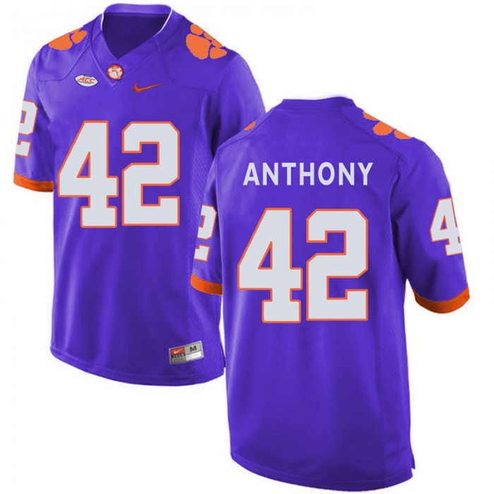 Clemson Tigers Stephone Anthony Purple College Football Jersey