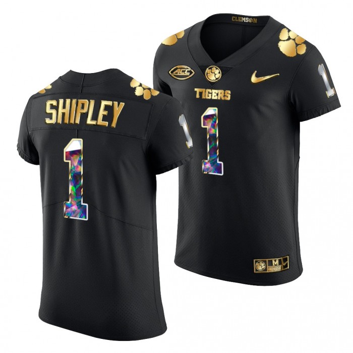 Will Shipley #1 Clemson Tigers Black Golden Diamond Edition Jersey College Football