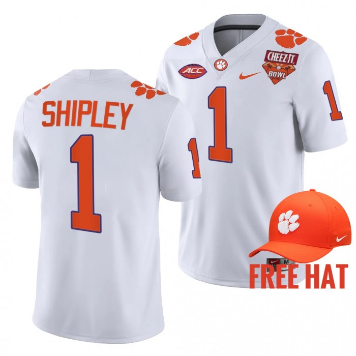 Will Shipley Clemson Tigers 2021 Cheez-It Bowl White Free Hat 1 Jersey Men
