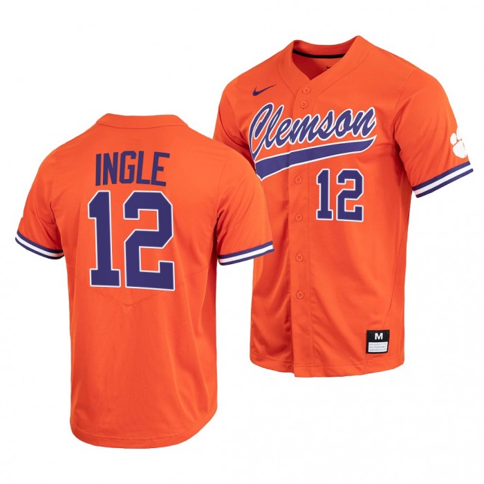 Clemson Tigers Orange College Baseball Cooper Ingle Men Jersey