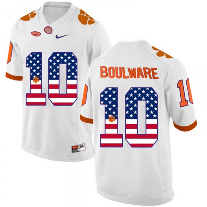 2017 US Flag Fashion Male Clemson Tigers Ben Boulware White College Football Limited Jersey