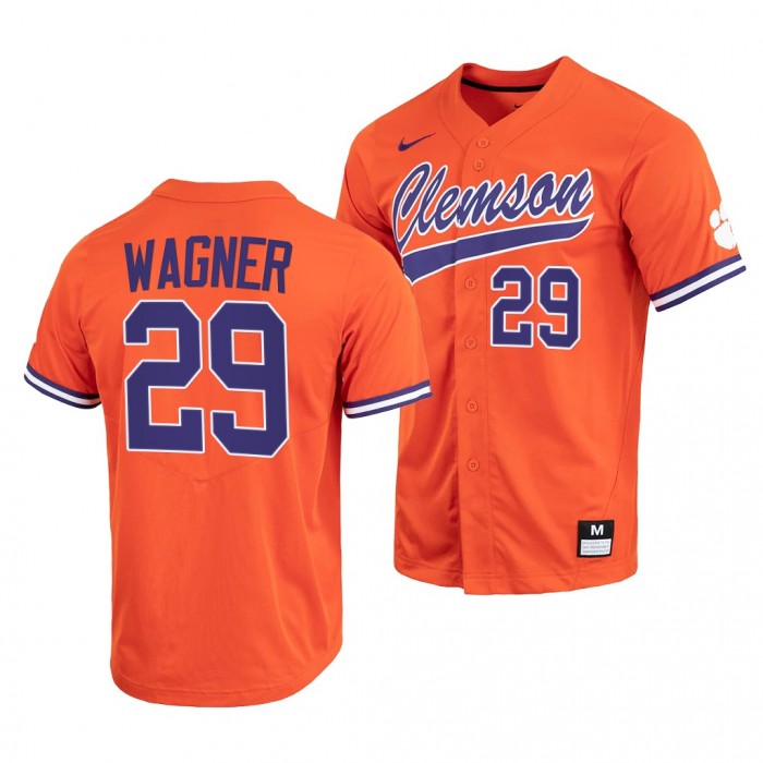Clemson Tigers Orange College Baseball Max Wagner Men Jersey