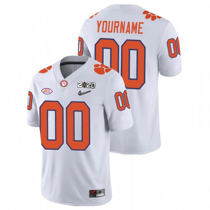 Custom Clemson Tigers College Football White Playoff Game Jersey