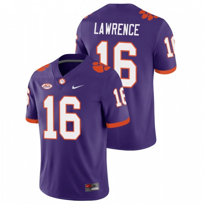Trevor Lawrence Clemson Tigers College Football Purple Playoff Game Jersey