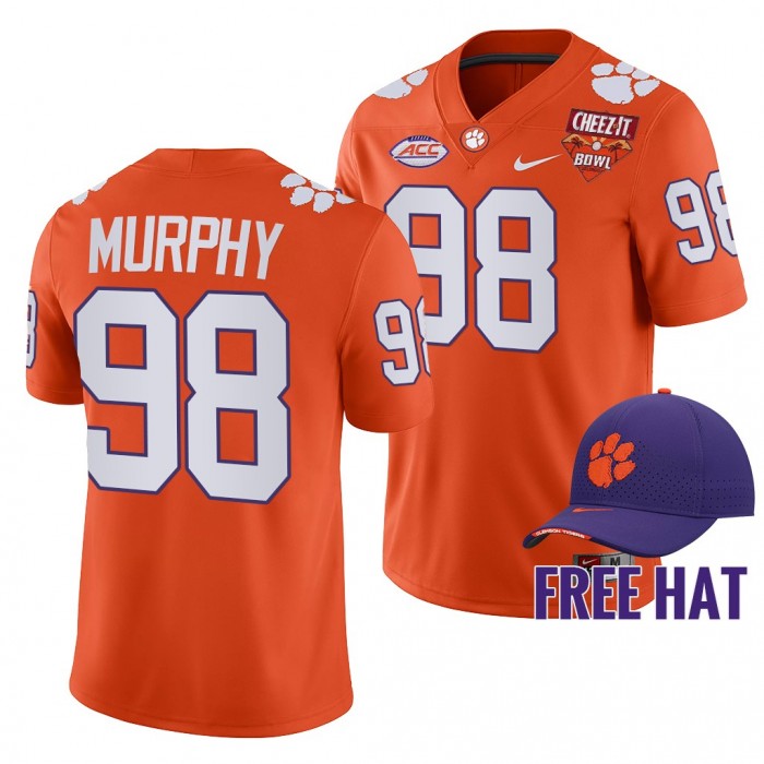 Clemson Tigers Myles Murphy 2021 Cheez-It Bowl Orange CFP Jersey Free Hat