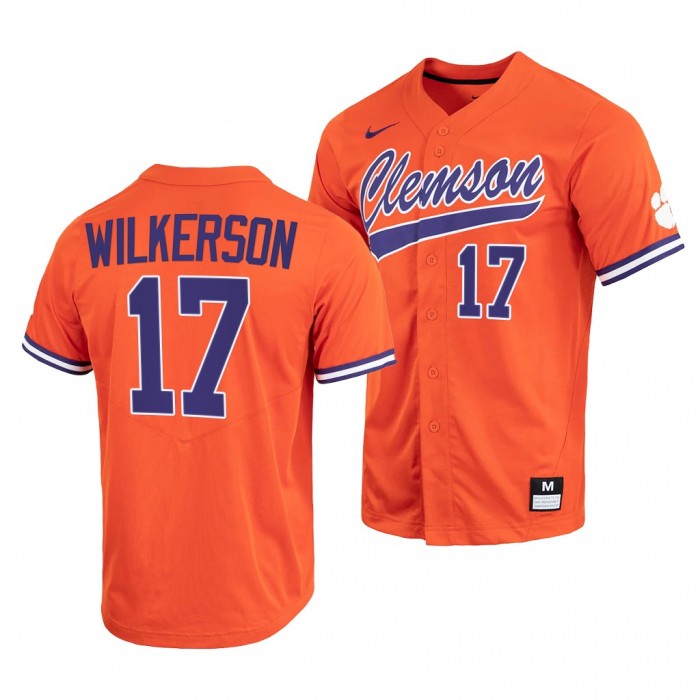 Clemson Tigers Orange College Baseball Stevie Wilkerson Men Jersey