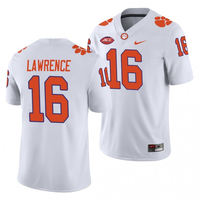 Clemson Tigers Trevor Lawrence Jersey College Football Away Game For Men Jersey-White