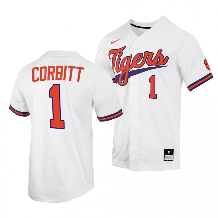 Tyler Corbitt Clemson Tigers 2022 College Baseball Men Jersey-White