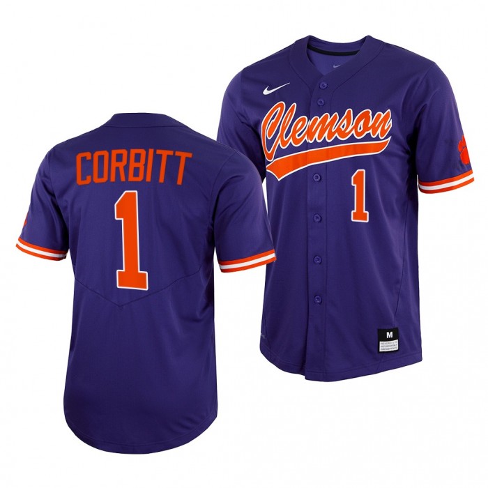Tyler Corbitt Clemson Tigers 2022 College Baseball Men Jersey-Purple