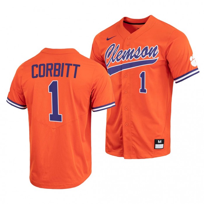 Clemson Tigers Orange College Baseball Tyler Corbitt Men Jersey
