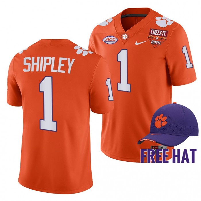 Clemson Tigers Will Shipley 2021 Cheez-It Bowl Orange CFP Jersey Free Hat