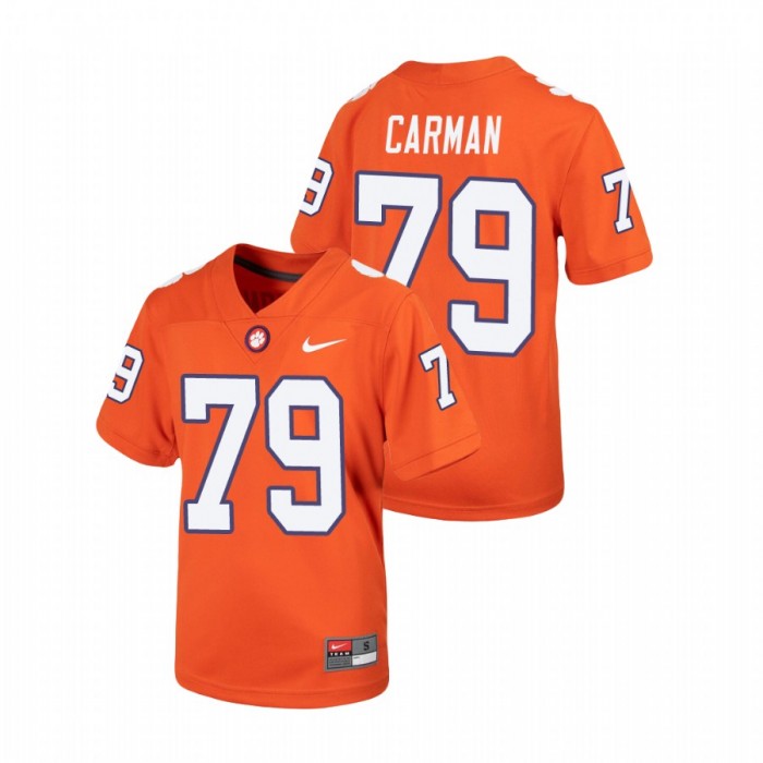 Clemson Tigers Jackson Carman Untouchable Replica Jersey Youth Orange