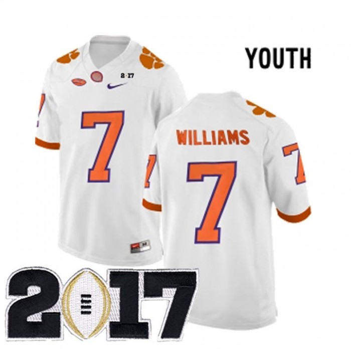 Youth Clemson Tigers #7 Mike Williams White NCAA 2017 National Championship Bound Limited Jersey