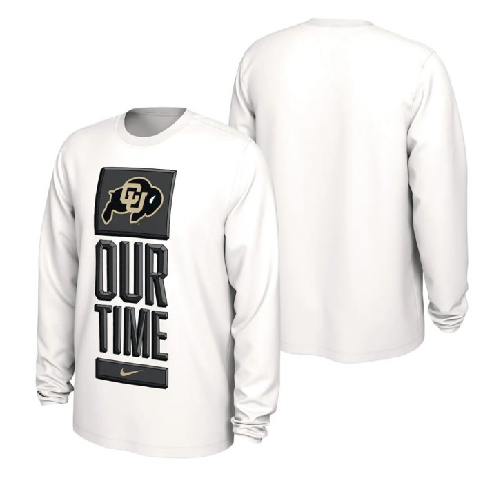 Colorado Buffaloes Nike Basketball Our Time Bench Legend Performance Long Sleeve T-Shirt White