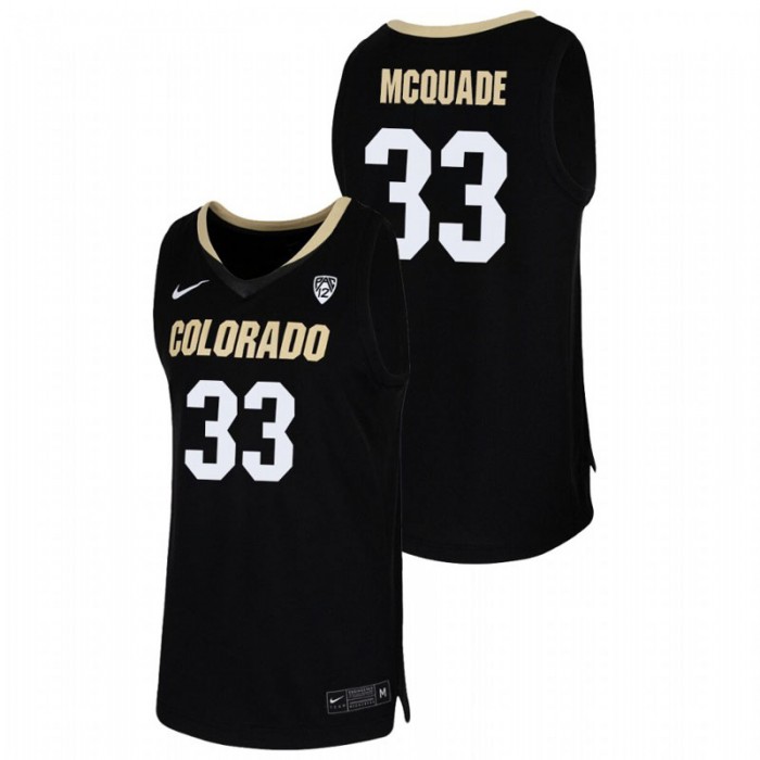 Colorado Buffaloes College Basketball Aidan McQuade Team Replica Jersey Black For Men