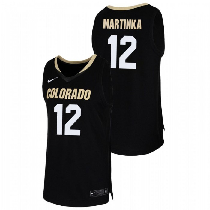 Colorado Buffaloes AJ Martinka Jersey College Basketball Black Replica For Men
