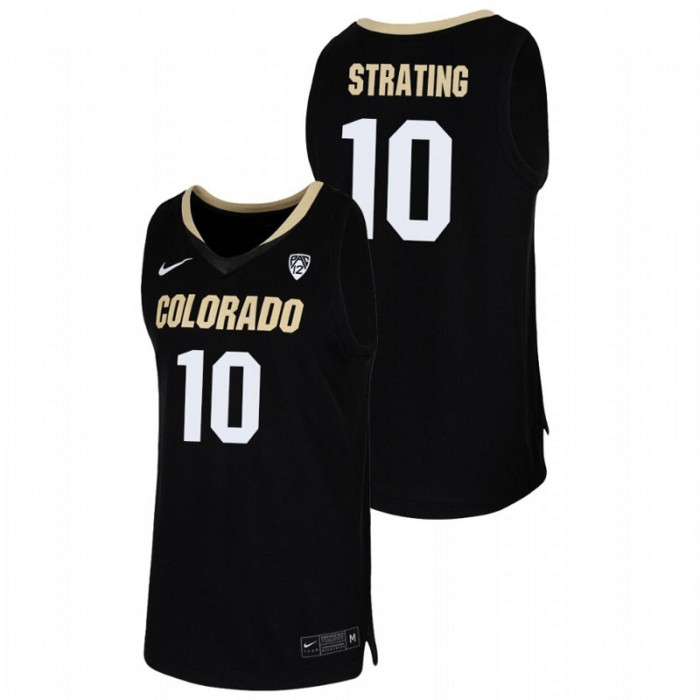 Colorado Buffaloes College Basketball Alexander Strating Team Replica Jersey Black For Men