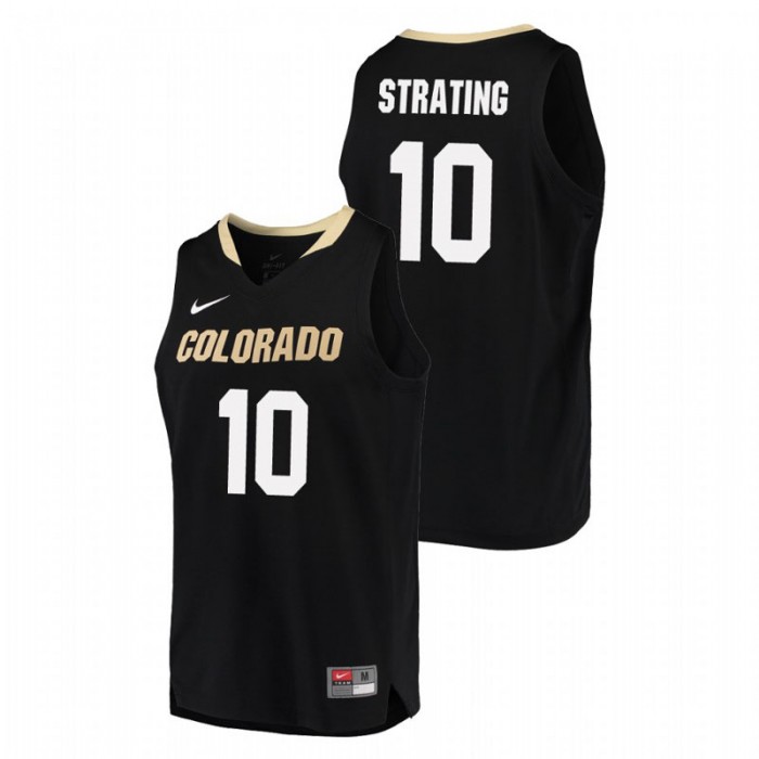 Colorado Buffaloes College Basketball Black Alexander Strating Replica Jersey For Men