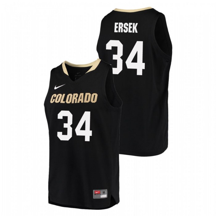 Colorado Buffaloes College Basketball Black Benan Ersek Replica Jersey For Men