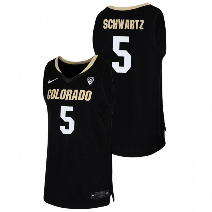 Colorado Buffaloes College Basketball D'Shawn Schwartz Team Replica Jersey Black For Men