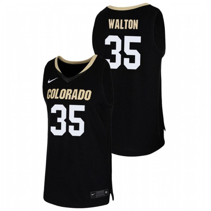 Colorado Buffaloes Dallas Walton Jersey College Basketball Black Replica For Men