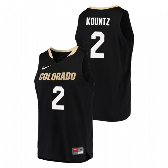 Colorado Buffaloes College Basketball Black Daylen Kountz Replica Jersey For Men