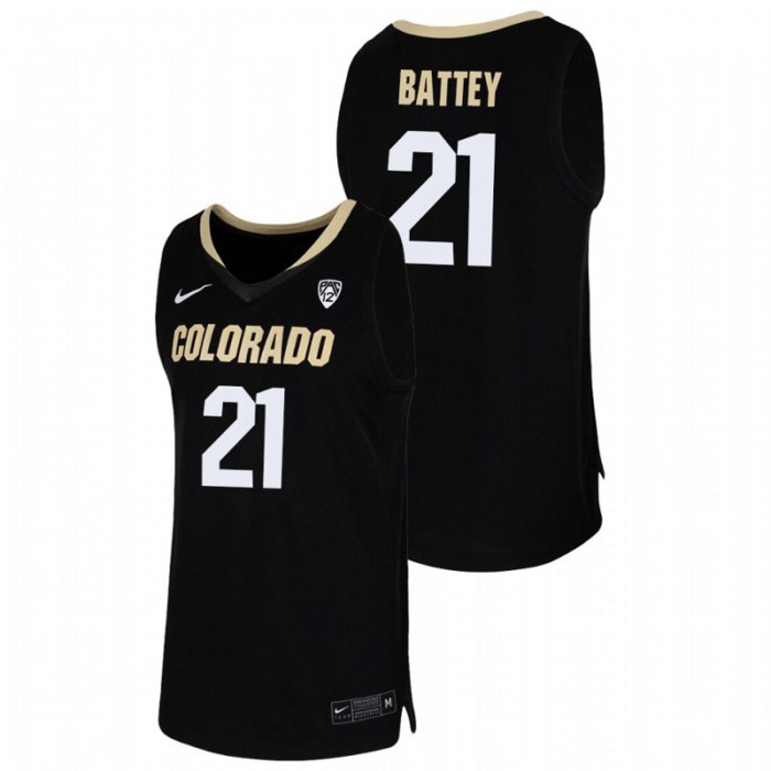 Colorado Buffaloes College Basketball Evan Battey Team Replica Jersey Black For Men