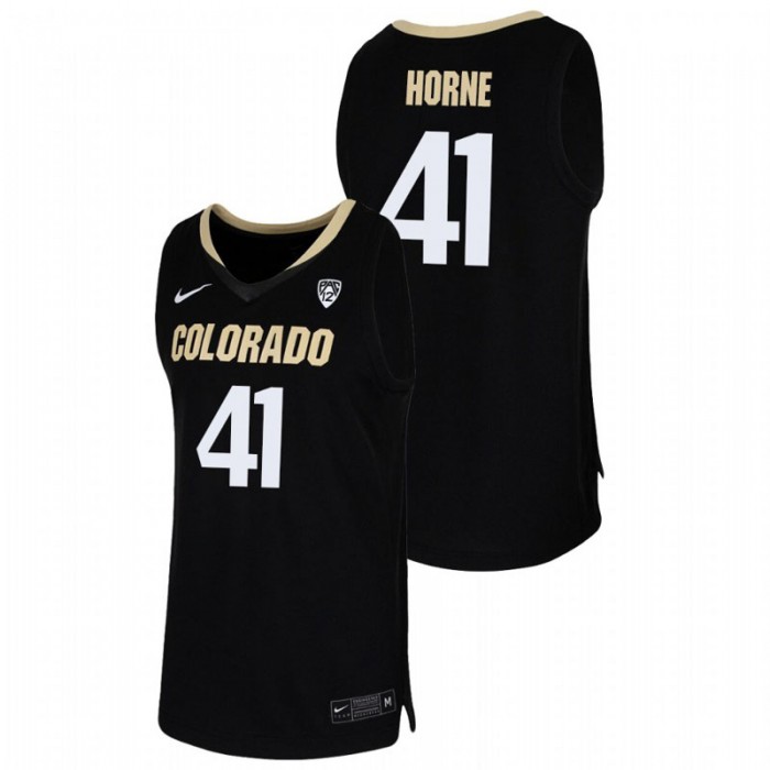Colorado Buffaloes College Basketball Jeriah Horne Team Replica Jersey Black For Men