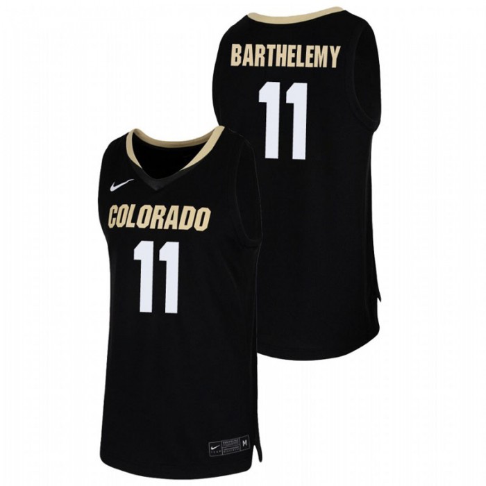 Colorado Buffaloes Keeshawn Barthelemy Jersey College Basketball Black Replica For Men