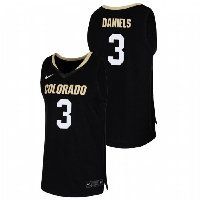 Colorado Buffaloes Maddox Daniels Jersey College Basketball Black Replica For Men