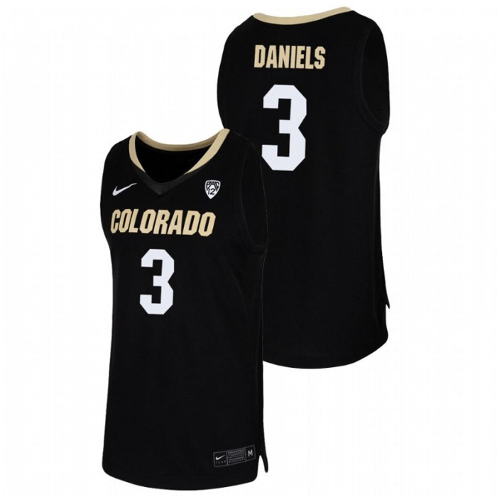 Colorado Buffaloes College Basketball Maddox Daniels Team Replica Jersey Black For Men