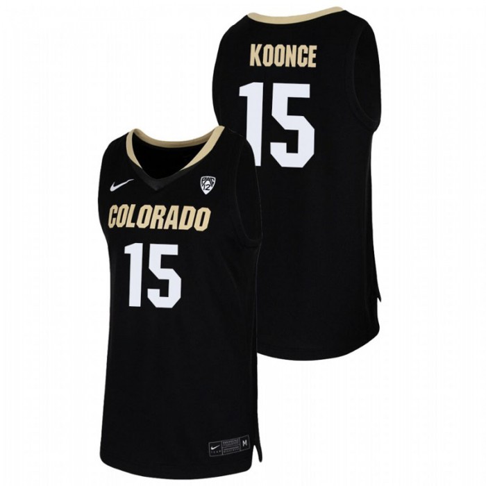 Colorado Buffaloes College Basketball Owen Koonce Team Replica Jersey Black For Men