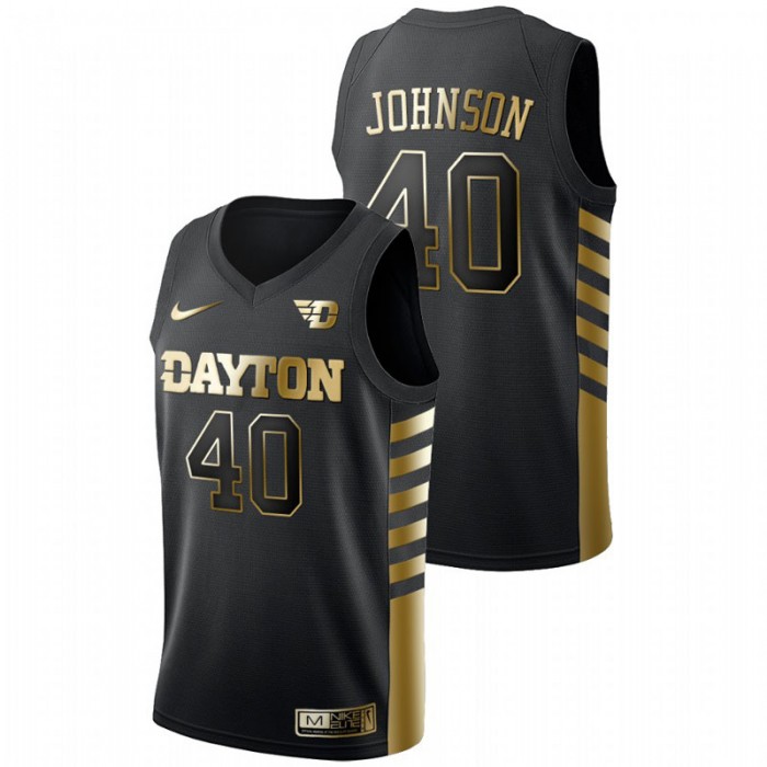 Chase Johnson Dayton Flyers Golden Edition Limited Black Jersey For Men