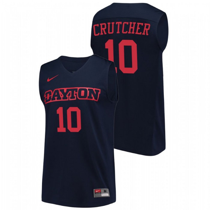 Dayton Flyers Jalen Crutcher College Basketball Navy Jersey For Men
