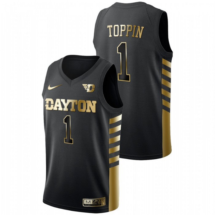Obi Toppin Dayton Flyers Golden Edition Limited Black Jersey For Men