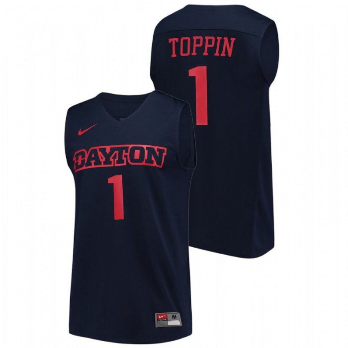 Dayton Flyers Obi Toppin College Basketball Navy Jersey For Men