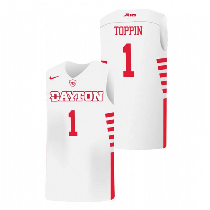 Dayton Flyers Obi Toppin College Basketball White Jersey For Men