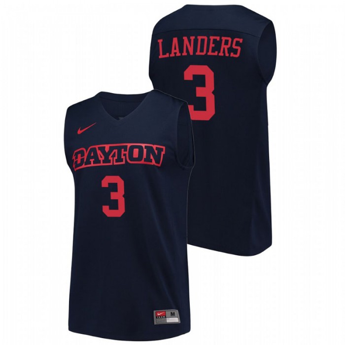Dayton Flyers Trey Landers College Basketball Navy Jersey For Men