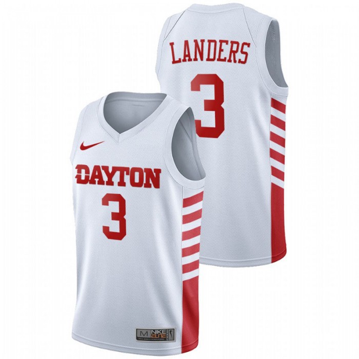 Dayton Flyers Trey Landers College Basketball White Jersey For Men