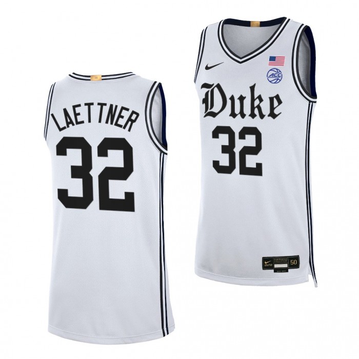 Christian Laettner Brotherhood Duke Blue Devils #32 White Alumni Basketball Jersey