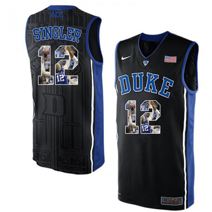 Duke Blue Devils Kyle Singler Black NCAA College Basketball Player Portrait Fashion Jersey