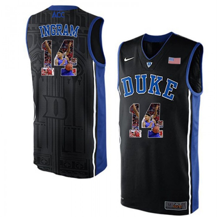 Duke Blue Devils Brandon Ingram Black NCAA College Basketball Player Portrait Fashion Jersey